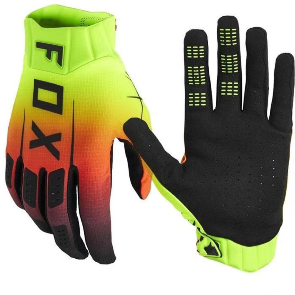 (Colorful, Xxl) Colorful Bicycle Touch Screen Seven-Color Off-Road Motorcycle Riding Long Finger Wear-Resistant Mountain Bike Gloves 4027299217045