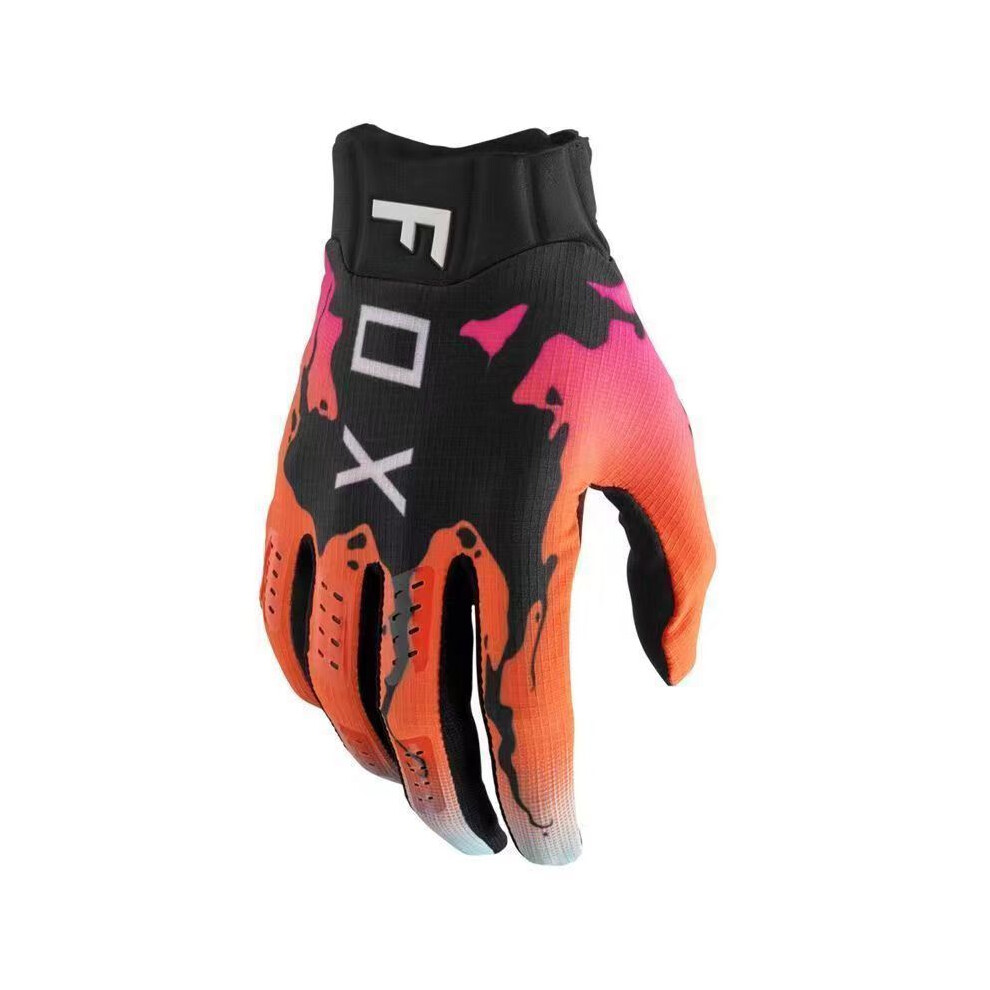 (Color, S) Colorful Bicycle Touch Screen Seven-Color Off-Road Motorcycle Riding Long Finger Wear-Resistant Mountain Bike Gloves 4027299216925
