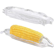 2025 3 Pack Corn Trays Plastic Corn Dishes Service Tray Transparent Cob Dinnerware for Butter Corn