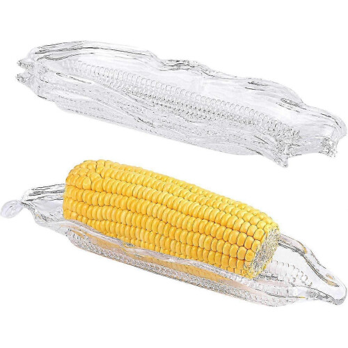 2025 3 Pack Corn Trays Plastic Corn Dishes Service Tray Transparent Cob Dinnerware for Butter Corn