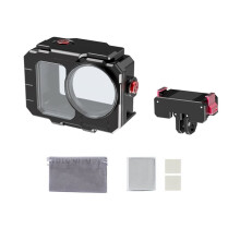 Boîtier Étanche 80 M en Alliage D'Aluminium pour Plongée en Eaux Profondes avec Support Pliable à Dégagement Rapide pour pour Osmo Action 6