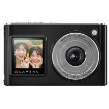 2.8 Inch 5K HD 21MP Digital Camera Front and Rear Dual Screens for Students, Selfie, Outdoor Photography Portable Black