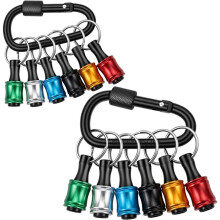 Bit Holder Keychain 2-Pack (6 Per Set),1/4" Hex Shank Quick Release Drill & Screwdriver Bit Holders