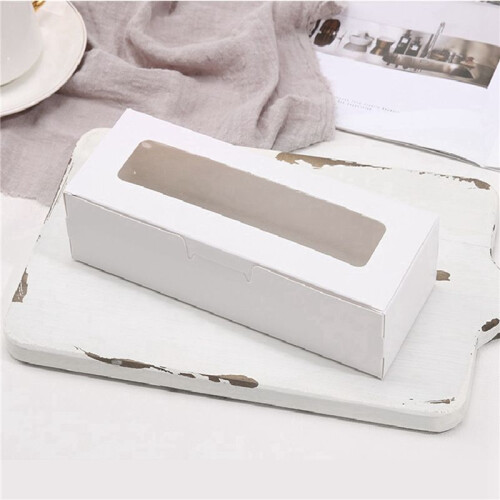 50 Pieces Macaron Boxes with Clear Display Window Macarons Container or Packaging Box Kit for Chocolate Desserts Cake A 1