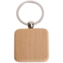 400 Stück DIY Blank Holz Schlüsselanhänger Quadrat Geschnitzter Schlüsselanhänger Holz Schlüsselanhänger Ungefähr 40 x 40 mm