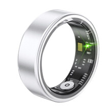 Anillo Inteligente SR06, Monitor de Salud, Monitor de Frecuencia Cardíaca y Sueño, Resistente Al Agua Hasta 5 ATM, Color Plateado