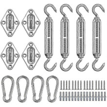 2025 Shade Sail Fixing Kit, Shirylzee 44 Pcs Stainless Mounting Kit Sail Shade Fixings, Hardware Fixing Accessories Kit