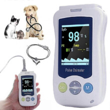 Veterinary Pulse Oximeter for Dogs & Cats with Ear/Tongue Sensor, 2.4" LCD Display, Pet Oxygen Monitor