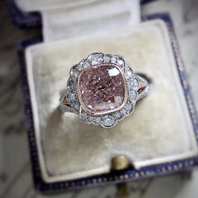 (Pink diamond, No. 10) Pink Moissanite Women's Ring European and American Popular Engagement Proposal Gemstone Ring