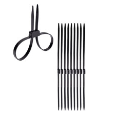 70cm Heavy Duty Nylon Black Double Zip Ties, Plastic Nylon Cable Zip Ties UV Disposable 10 Pack