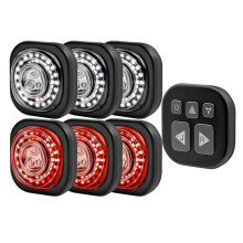 6 Pack Bike Lights System,Headlight&Turn Signal,Sync Front&Rear Bike Light with Remote Controller for Night Riding
