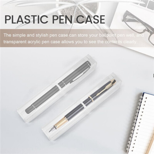 100Pcs Clear Pen Case Gift Empty School Office Collection Set Pen Container Storage for Father'S Day 'S Day 2