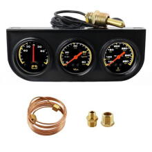 3 In1 Triple Gauge Kit Water Temp Gauge C/F&Oil Pressure Gauge PSI &Voltmeter 12V Car Mechanical Gauge Set with Sensor