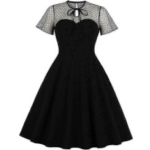 (L, Black) Elegant Women's Dresses Evening Dress Business Work Dress Midi Dress V