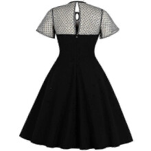 (3XL, Black) Elegant Women's Dresses Evening Dress Business Work Dress Midi Dress V