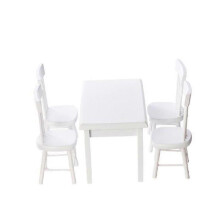2025 White Dining Table Chair Model Set 1:12 Dollhouse Miniature Furniture Gift