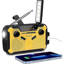 2025 J-369 Emergency Solar Radio - 3000mAh Power Bank, AM/FM, Hand Crank, Flashlight, Reading Lamp, SOS Alarm for Survival & Outdoor