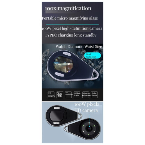 Digital Display Frequency Magnifying Glass 60/80/100X with Three Multiples Switching Portable Microscope 2