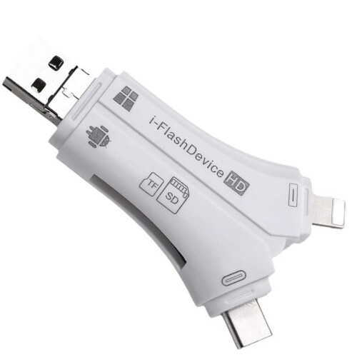 USB2.0+Micro+Type-C+ 4-in-1 Multi-Interface Card Reader for /TF Card for Phone Android  I-Flashdevice 1