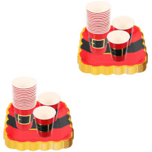 2Ensembles Papier Rouge Motifs De Noël Pour