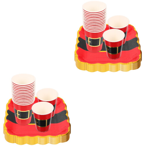 2Ensembles Papier Rouge Motifs De Noël Pour