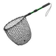 Folding Net Fishing Net, Aluminum Handle, Non-Slip Hi-Vis Grip, Lanyard, Ideal for Kayak, Lake, Fly, or River Fishing
