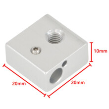 For Tronxy Hotend Heated Block 20x20x10mm M6 Throat 7x31mm Nozzle 0.4mm Hot End for 1.75mm Filament Pritner