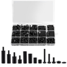 580 Stuks M3 Zwarte Nylon Afstandhouderset met Afstandhouders, Schroeven en Moeren - Afstandhouders en Schroeven voor Moederbord- en Printplaatmontage