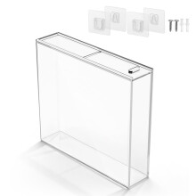 CD Jewel Case Holder Wall Mount Protector for Single & Double Disc CD Box Display Frame Shelf, Acrylic CD Display Case