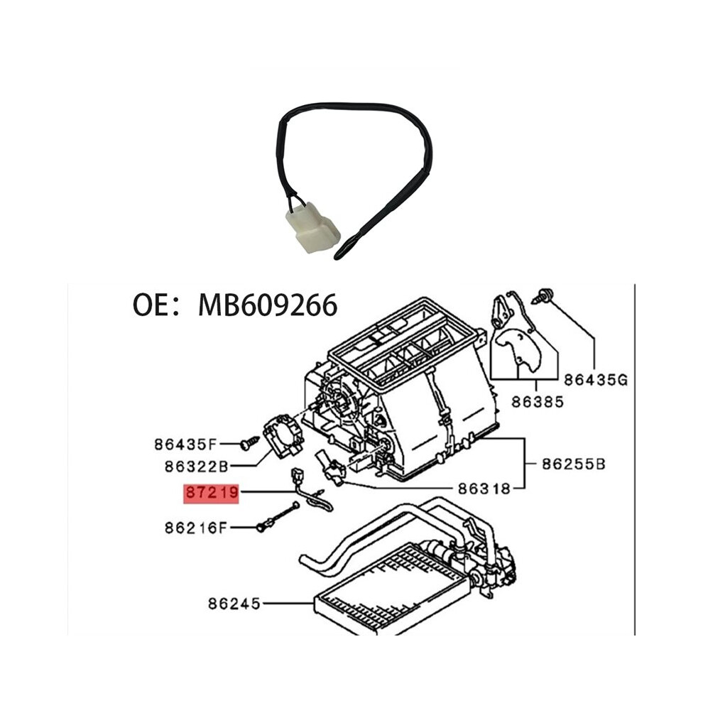 Mb609266 Car Indoor A/C Evaporator Temperature Sensor For Pajero Montero Shogun V31 V32 V33 V43 6031718446624