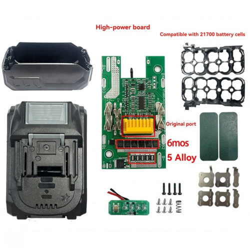 10Core Battery Storage Box Case for  21700 Protection Circuit Board+Light Panel for  Replacement Parts 1