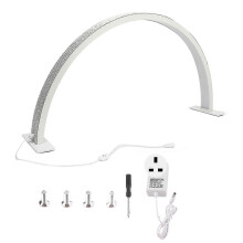 (UK Standard, White) 28inch Half Moon Beauty Lamp 30w Adjustable 30006000k Led Floor Beauty Lamp White 100240v