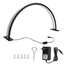 (EU Standard, Black) 28inch Half Moon Beauty Lamp 30w Adjustable 30006000k Led Floor Beauty Lamp White 100240v