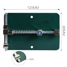Suporte Universal para Placa de Circuito Impresso (PCB), com Base em Aço Inoxidável Pintado de Verde.