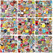 500 PCS Cool Random Stickers Pack (50-500Pcs/Pack), Colorful Waterproof Stickers for Flask, Laptop, Phone, Water Bottle, Cute Aesthetic Vinyl Stickers