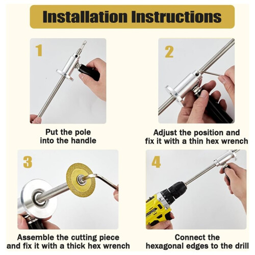 7-Inch PVC Pipe Cutter Tool for Drill-Internal/Inside Pipe Cutting with Diamond Wheel,Hex Shank&Adjustable Depth 2