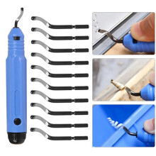 Kit di Utensili per Sbavatura del Metallo con Impugnatura Antiscivolo e 10 Lame