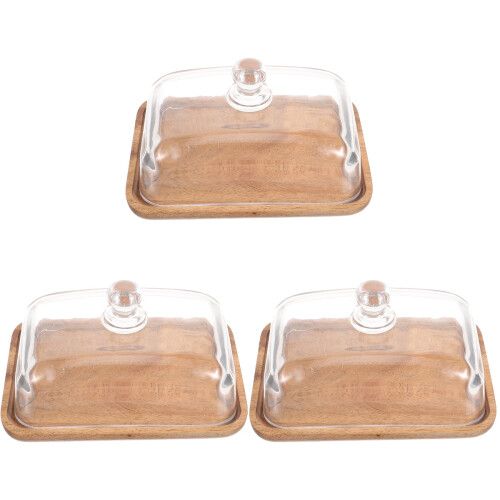 3Pièces Présentoir À Gâteaux Couvercle Transparent 1