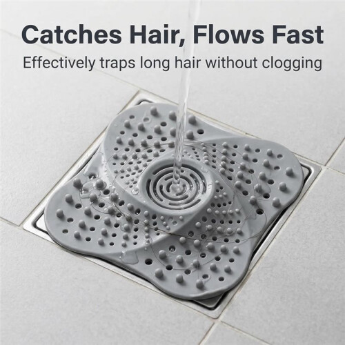 Pegador de Cabelo para Drenos, Protetor de Dreno de Banho de Silicone de 5,12 Polegadas para Drenos Planos, Banheiro, Cozinha 1