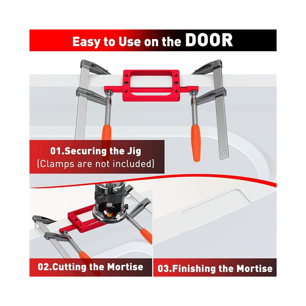 3-1/2" Fixed Size Door Hinge Jig For Door And Jamb,Door Hinge Template Kit For Route,Aluminum Mortise Template Kit 6033343217051