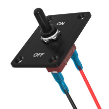 Interrupteur à Bascule Étanche Robuste 12 V CC 30 A 2 Broches SPST Marche/Arrêt avec Panneau de Montage pour Bateau.