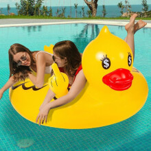 Aufblasbare Enten-Poolliege für Erwachsene, Schwimmbeckenliege und Wasserspielzeug, Gelb