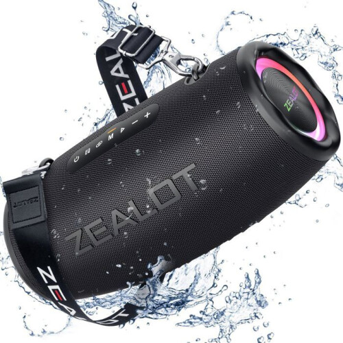 Ηχείο Bluetooth 80 W με ενίσχυση μπάσων, αδιάβροχο IPX6, φωτισμό LED, εξωτερική χρήση, κά