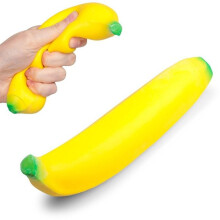 Antistress banaan fidget toy voor volwassenen en kinderen, zacht knijpspeelgoed voor stressverlichting, voor op kantoor en thuis.