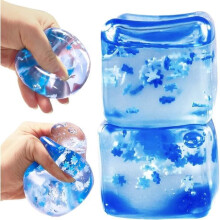 Cubo antiestrés, paquete de 2 unidades, con diseño de copo de nieve, de TPR, colorido y suave al tacto.