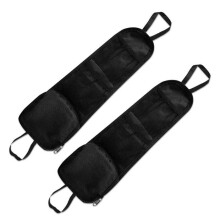 Set of 2 Universal Car Seat Back Organizers Hanging Mesh Storage Bag with Multiple Pockets for Phone