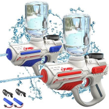 Set van 2 elektrische waterpistolen, oplaadbaar, bereik van 8-10 meter, zomerspeelgoed voor buiten voor kinderen en volwassenen.