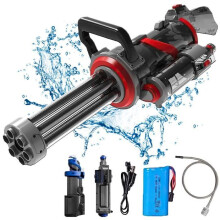 Elektrische Wasserpistole 2000mAh, automatischer Dauerschuss, Seifenblasenpistole mit Licht für Jungen, geeignet für Partys und Strand