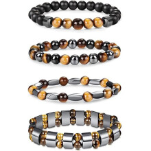 stuks elastische armbanden met natuurstenen kralen van 8 mm voor mannen en vrouwen, handgemaakte cadeauset