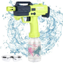 Pistola de agua eléctrica de 300 ml y 10 m de alcance. Para uso en exteriores, para adultos y niños. De plástico azul.